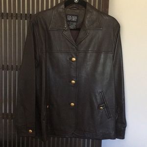 ESCADA SPORT dark brown leather jacket